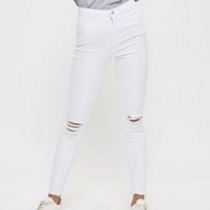 Topshop | Moto Jamie White Distressed Skinny Jean Womens 28 32
